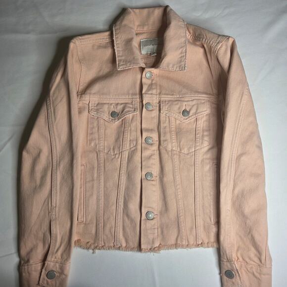 Women's Lucky Brand Tomboy Trucker Pink Denim Light Washed Jean Jacket - Picture 1 of 7
